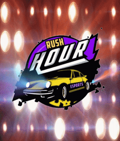 Rush Hour Esports Yellow Car Logo GIF