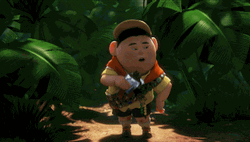 Russell Eat Chocolate Bar GIF