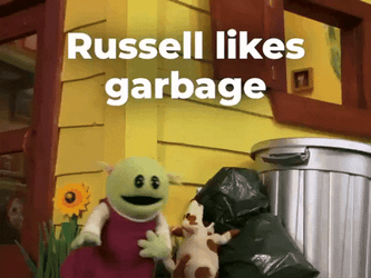Russell Likes Garbage Hot Day GIF