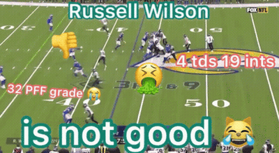 Russell Wilson Not Good On Football Field With Players GIF
