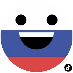 Russian Flag Smiley With TikTok Logo Sticker