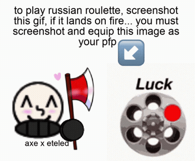 Russian Roulette Game With Axe And Luck GIF