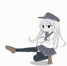 Russian Squat Dance Anime Girl GIF