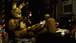 Rusty Disfigured Bunny Springtrap Using Cellphone GIF