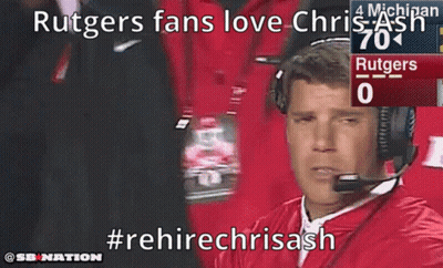 Rutgers Fans Love Chris Ash #RehireChrisAsh On Screen GIF