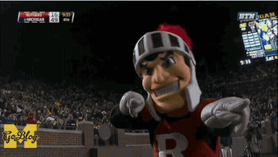 Rutgers Football Mascot On Field GIF