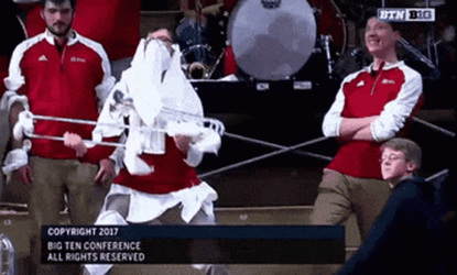 Rutgers Saxophonist Dance Face Covered GIF