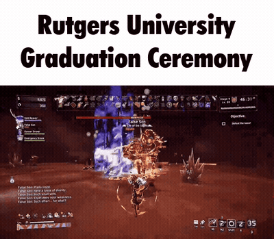 Rutgers University Graduation Ceremony Video Game Screenshot GIF
