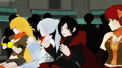 Rwby Characters Sitting Together GIF