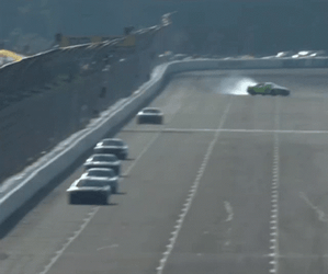 Ryan Blaney Crashing His Car GIF