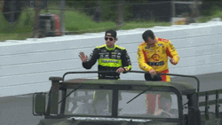 Ryan Blaney Waving From A Truck GIF