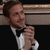 Ryan Gosling Clapping Hands Round Of Applause  GIF