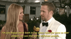 Ryan Gosling Golden Globes Interview GIF