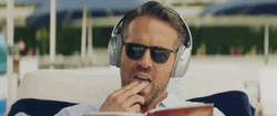 Ryan Reynolds Listening To Music GIF