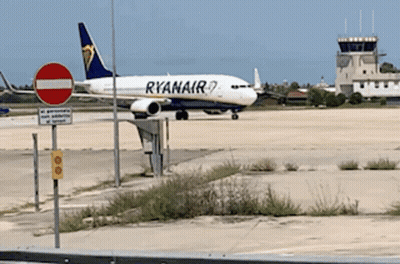 Ryanair Plane On Runway GIF