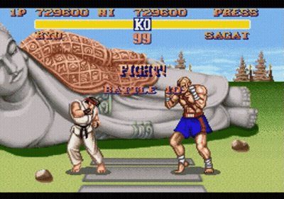 Ryu And Sagat Fighting In Video Game GIF