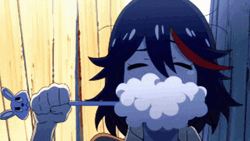 Ryuko Matoi Brushing Teeth GIF
