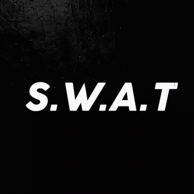 S.W.A.T. White Letters Black Background GIF