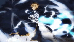 Saber Artoria Pendragon Fate Stay Attack Battle GIF