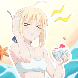 Saber Artoria Pendragon Fate Stay Beach Headache GIF
