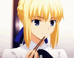 Saber Artoria Pendragon Fate Stay Eating GIF