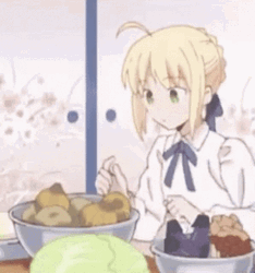 Saber Artoria Pendragon Fate Stay Foods GIF