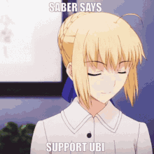 Saber Artoria Pendragon Fate Stay Support Ubi GIF