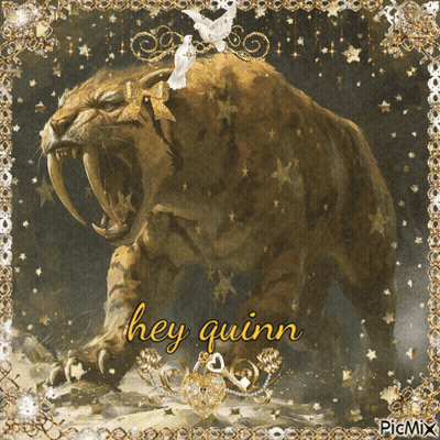 Saber Toothed Tiger Saying Hey Quinn GIF