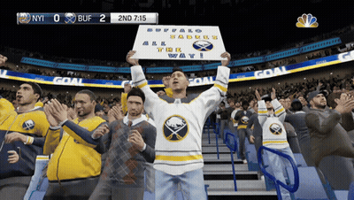 Sabres Fan Holding All The Way Sign GIF