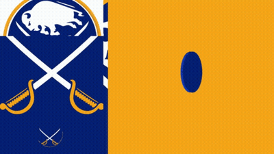 Sabres Logo on Blue Background
