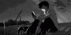 Sad Anime Boy Checking Phone GIF