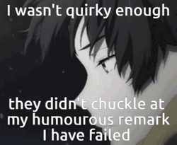 Sad Anime Boy Wasn't Quirky Enough GIF