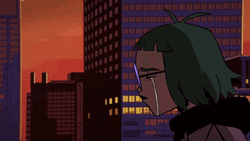 Sad Anime Girl With Green Hair