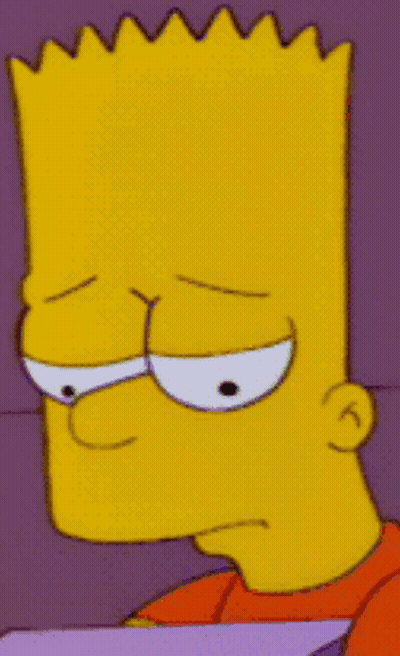 Sad Bart Simpson Reading Book GIF