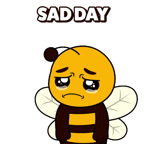 Sad Bee With Sad Day Sticker