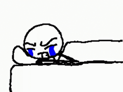 Sad Black And White Stick Figure GIF