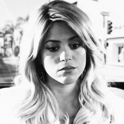 Sad Blonde Woman Black And White GIF