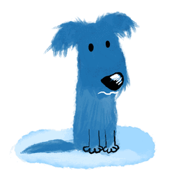 Sad Blue Dog