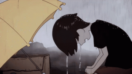 Sad Boy Crying In The Rain GIF
