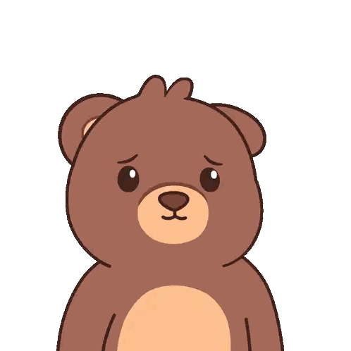 Sad Brown Teddy Bear Sticker