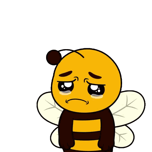Sad Cartoon Bee Sticker