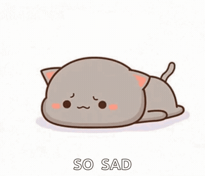 Sad Cartoon Cat Laying Down Saying So Sad GIF