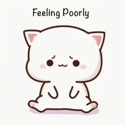 Sad Cartoon Cat Lying Down GIF
