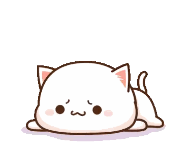 Sad Cartoon Cat Lying Down Sticker