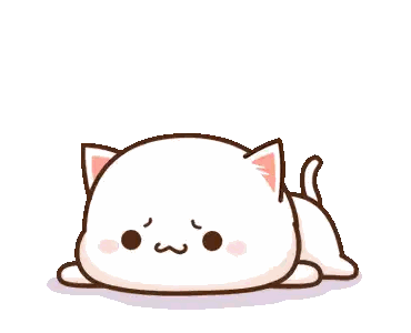 Sad Cartoon Cat Lying Down Sticker