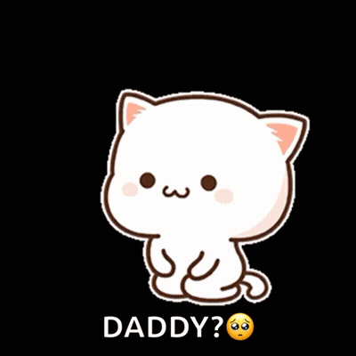 Sad Cartoon Cat Saying Daddy GIF