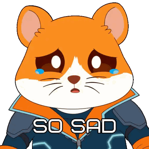 Sad Cartoon Cat Saying So Sad Sticker