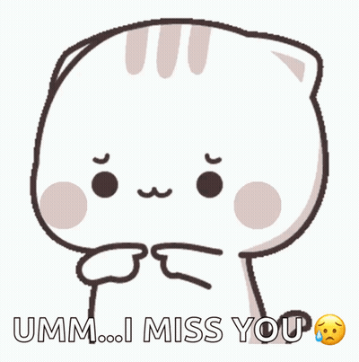 Sad Cartoon Cat Says Umm I Miss You GIF