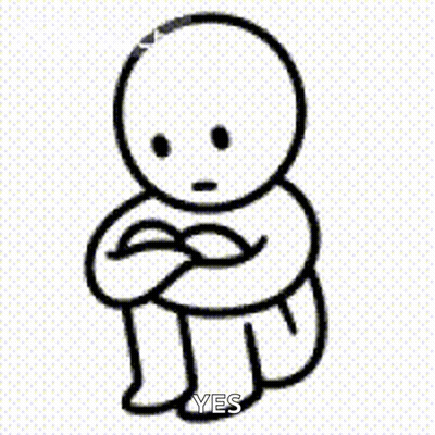 Sad Cartoon Character Sitting Crossed Arms Yes Sign GIF