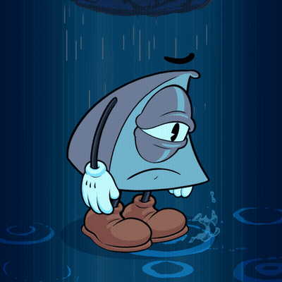 Sad Cartoon Character With Dollar Sign Over Head GIF